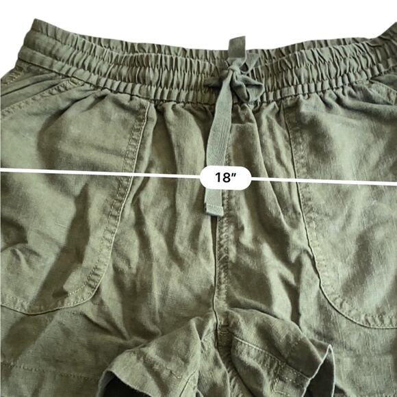 POINT SUR x J CREW Blue Green SEASIDE linen drawstring pull on Shorts size XS - Picture 12 of 13